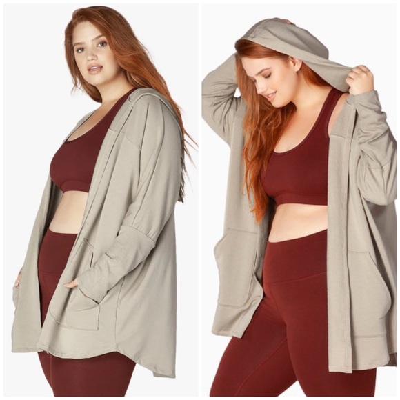 Beyond Yoga Love and Fleece Split Back Hooded Cardigan Size 2X